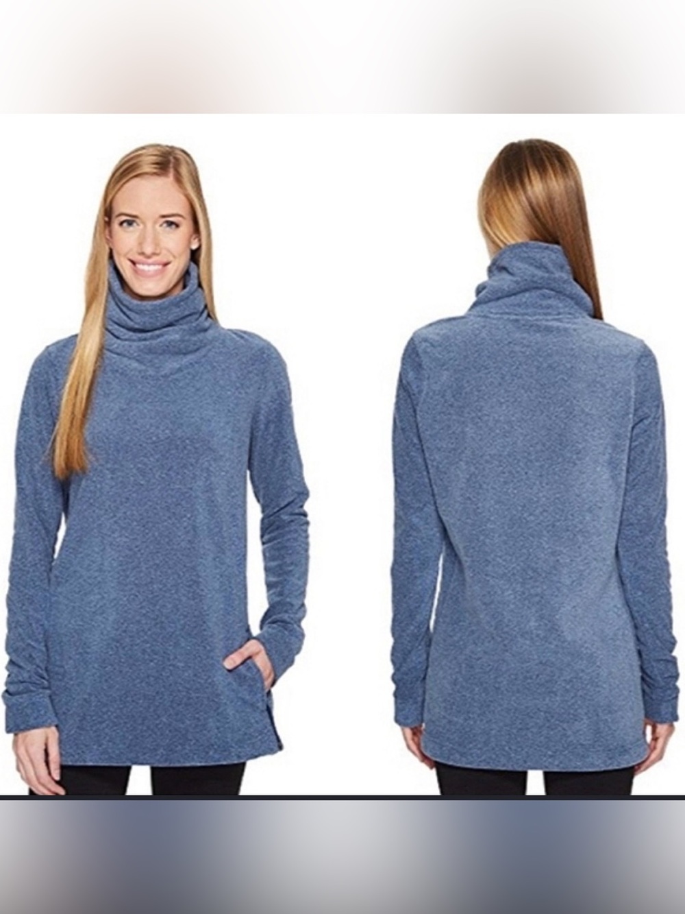 Nike Dri-Fit Polar Therma Fleece Cowl Neck Tunic Pullover Top pockets MEDIUM